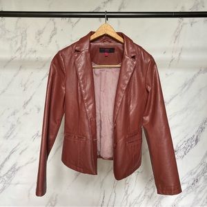 Red Faux Leather Jacket